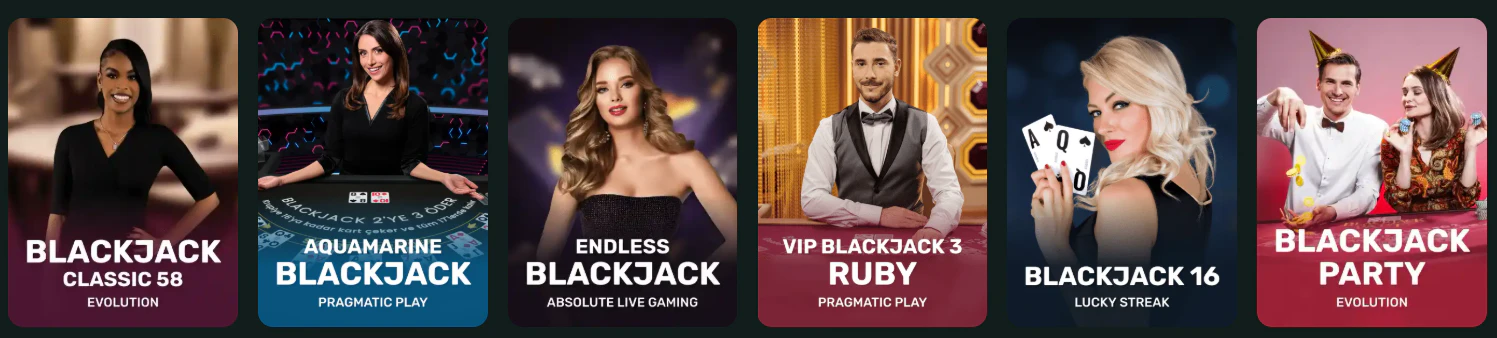 Tables de casino en direct BetNJet avec croupiers professionnels
